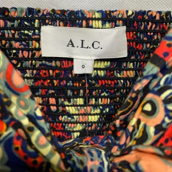 A.L.C. LAURA FLORAL PRINT CUT OUT MAXI DRESS in Sangria Multi NWT Sz 0 - Picture 7 of 12